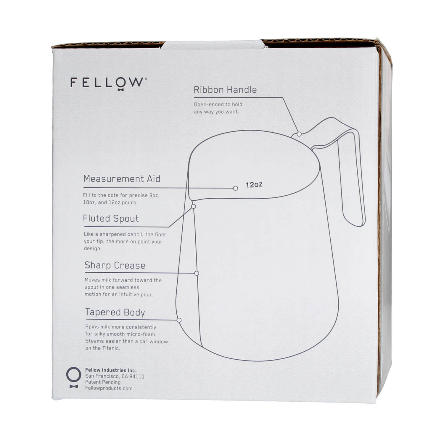 Fellow Eddy Steaming Pitcher 12oz - Polished Steel