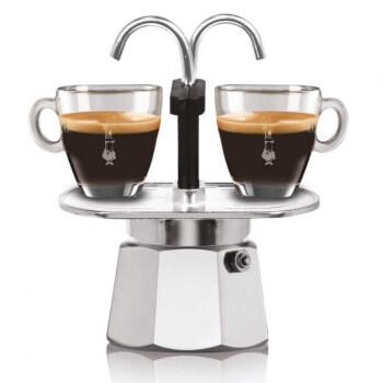 Bialetti Moka Express Maker (2-cup, Black Mini Induction Set)